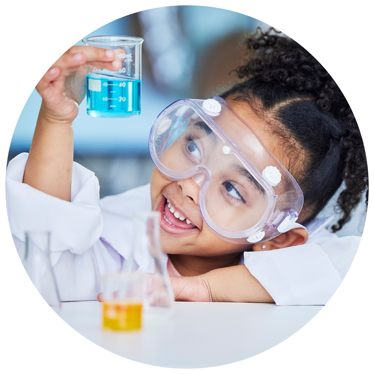 Child experimenting with science activities.